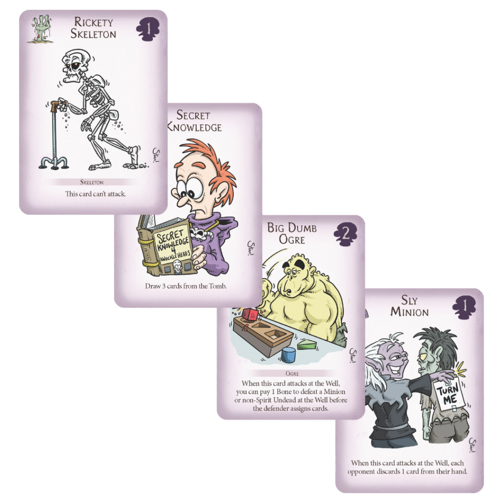 Four sample Necromancer cards